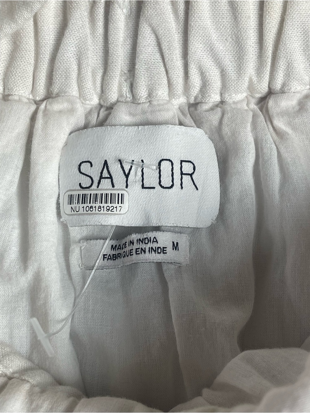 Saylor Kathy Midi Cotton Dress Lemon print Embroidered white summer Sz M Coastal - Picture 11 of 12